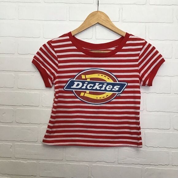 Graphic baby tee DICKIES crop baby tee red stripe red white t-shirt - Picture 7 of 7